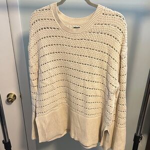GAP Women's Cream Open-Knit Sweater